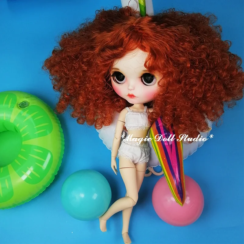 [MK005] Новинка светильник для куклы Blythe макияжа с красными завитыми волосами лицом