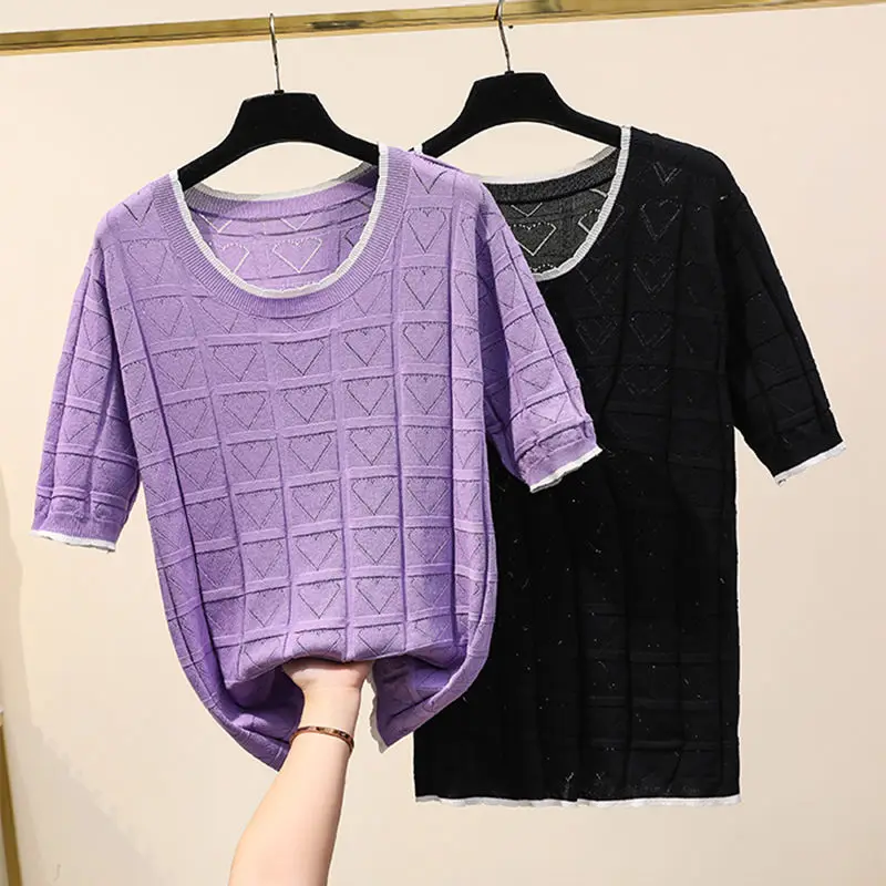 

Большой Размеры 4XL, женское платье, с коротким рукавом, Летняя трикотажная рубашка 2021 Новинка в Корейском стиле с О-образным вырезом, в форме ...