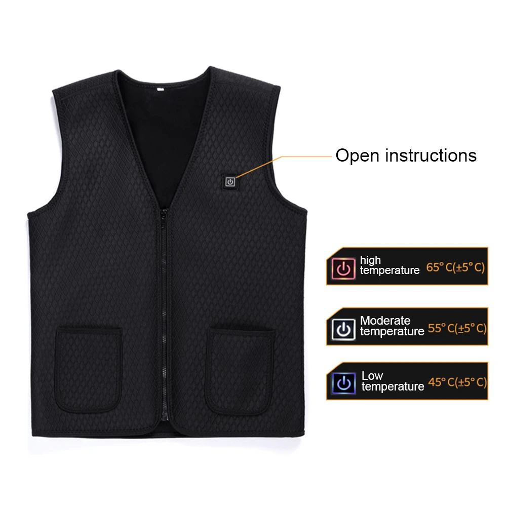 

USB Heating Men Vest Women Outdoor Infrared Jacket Flexible Electric Thermal Clothing Waistcoat Fishing Hiking Isitmali Ceket