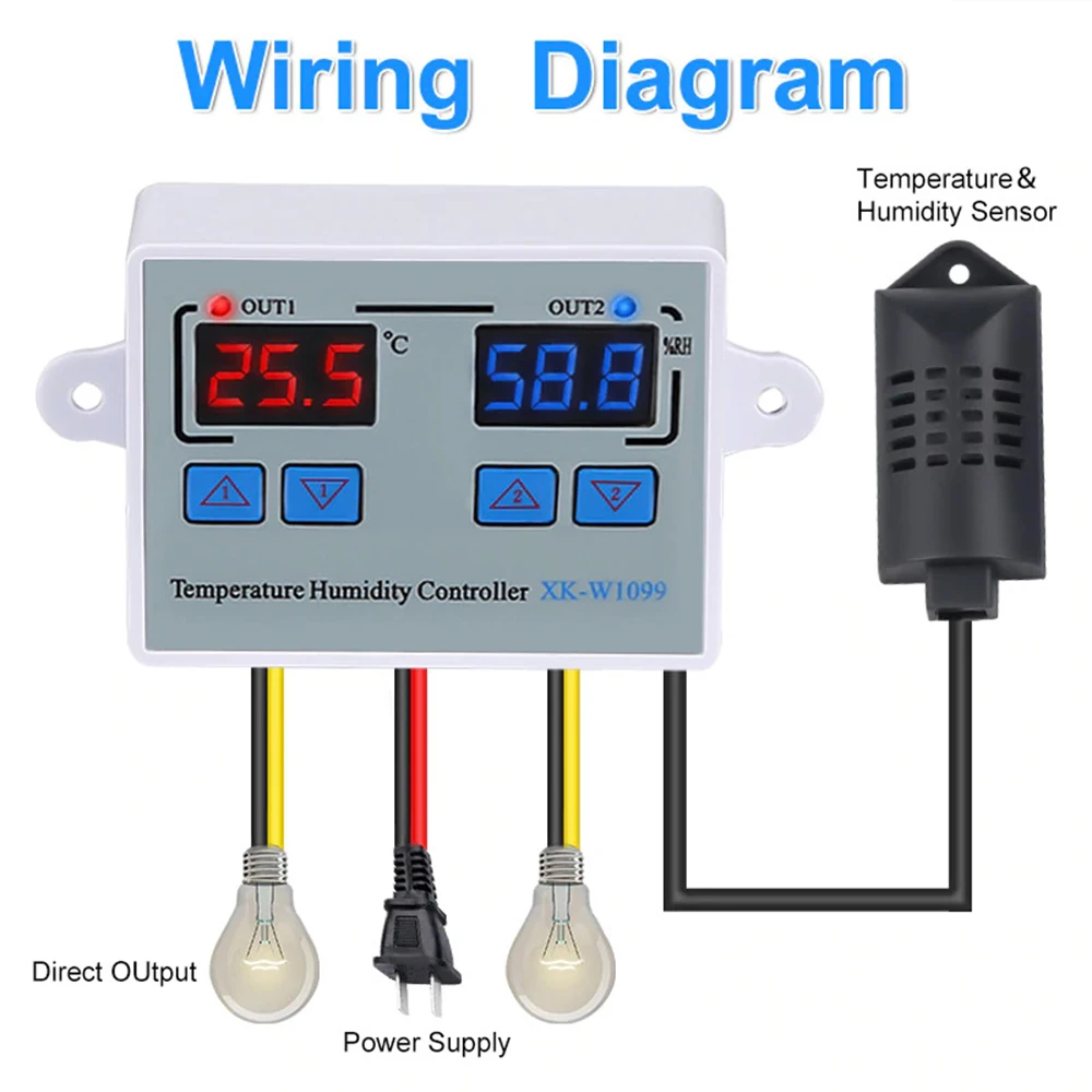 Двойной цифровой Температура регулятор влажности Домашних Холодильников
