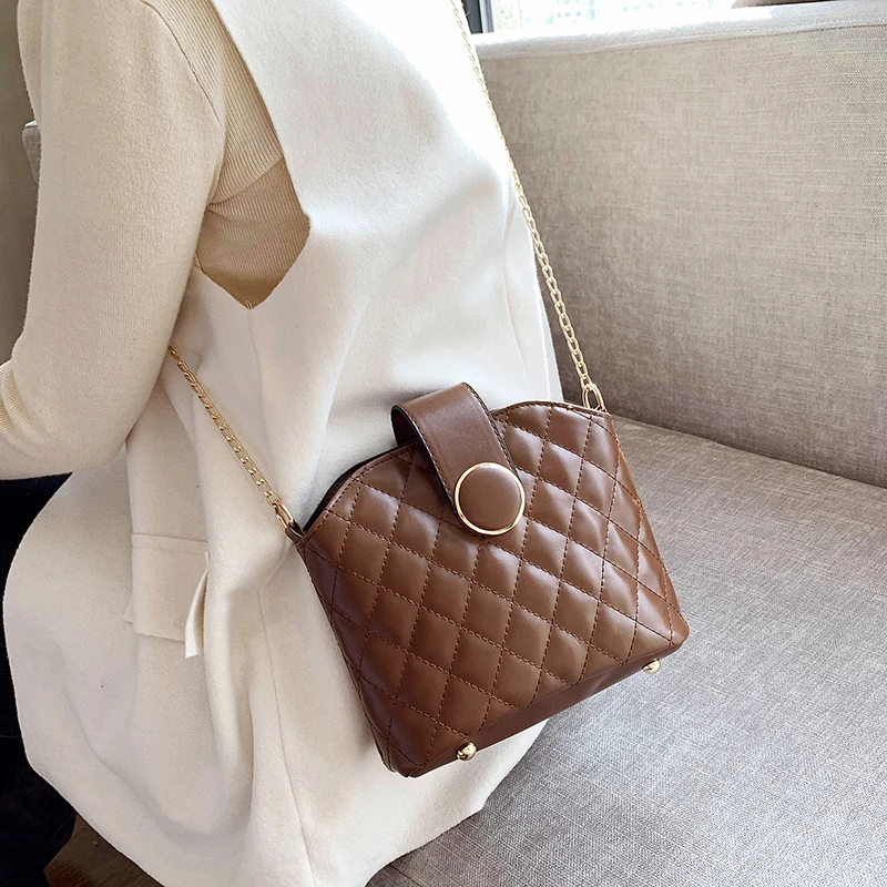 

Женская сумка через плечо, из искусственной кожи с цепочкой, 2021