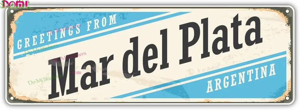 

High Quality Mar Del Plata City Argentina Retro Sign Travel Bumper Sticker Vinyl Art Decal for Car Truck Van Window Bike Laptop