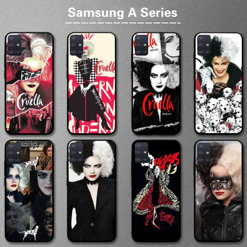 

Fashion Cruellas Phone Case for Samsung A01 A02 A12 A11 A31 A91 A80 A21 A21S A31 A32 A20E A7 2017 5G Cover