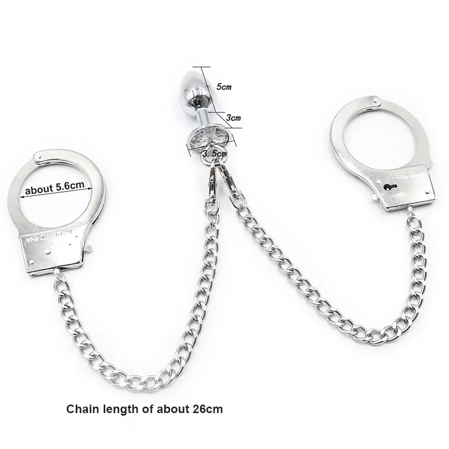 Наручники из нержавеющей стали анальная пробка SM секс игры для взрослых игрушки