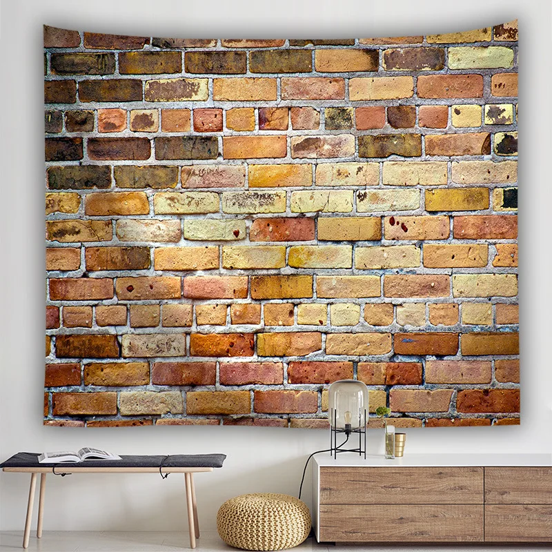 Retro Brick Background Wall Tapestry Sexy Women Line Draw Couple Love Blanket Hippie Skull Carpet Hanging Cloth Tapestries | Дом и сад