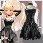Костюм для косплея аниме Death Note Misa Amane, топ из искусственной кожи, кружевное черное платье, Униформа, наряд, свитер Misa