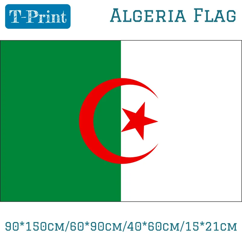 

2pcs Flag 90*150cm/60*90cm/40*60cm/15*21cm Hanging Algeria Flag Algiers Flags For World Cup National Day Sports meeting games