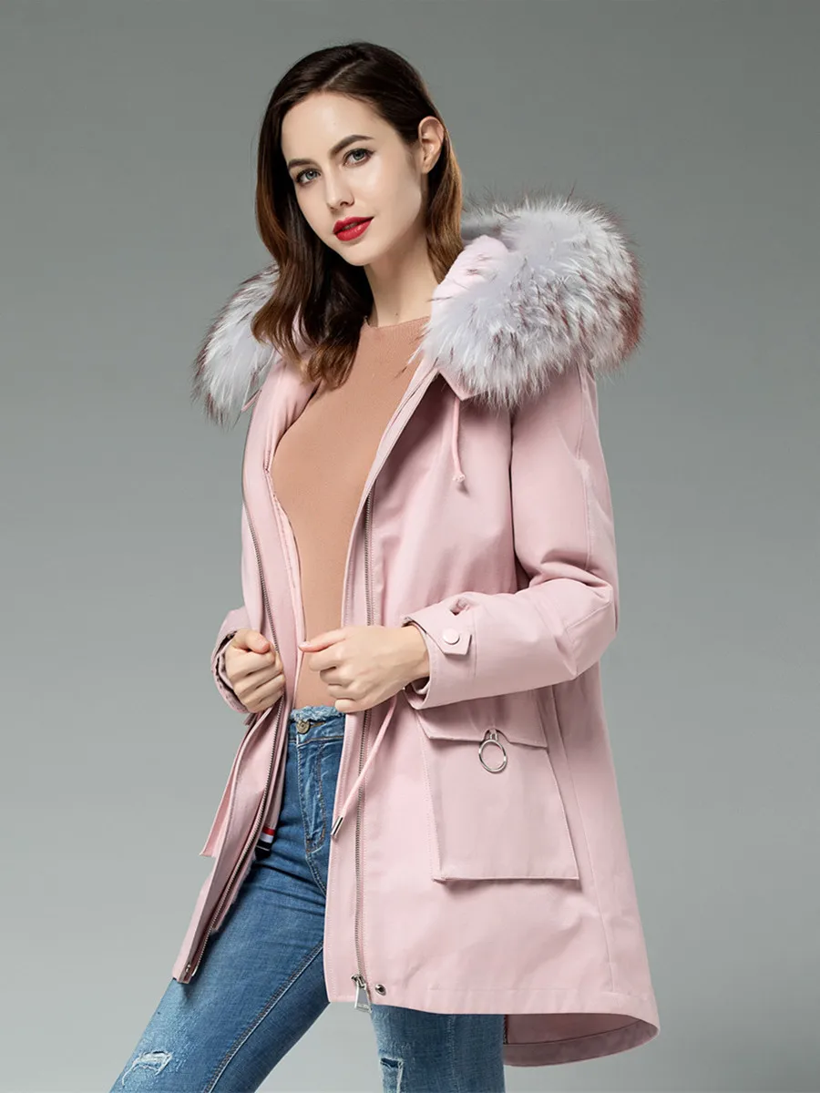 Куртка из натурального меха женская меховая подкладка для девочек натуральный