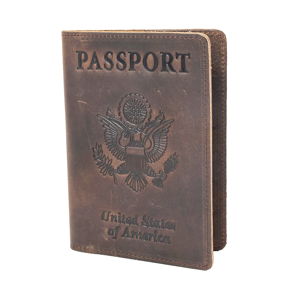 

Американский чехол-кошелек из натуральной кожи с блокировкой RFID для мужчин, Обложка для паспорта, дорожный бумажник из 59550 натуральной кожи ...