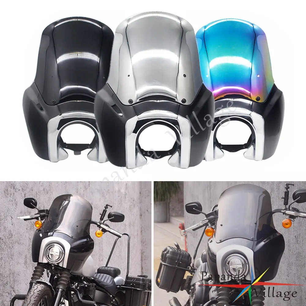 

Хромированная обтекательная накладка на переднюю фару и 15 дюймов на лобовое стекло для Harley Softail Street Bob FXBB FXST 2018-2021