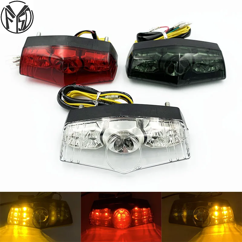 Универсальный светодиодный задний фонарь для бегущего и тормозного света на мотоциклах Harley Honda Yamaha Ducati Suzuki Kawasaki BMW ATV Bike Scooter.