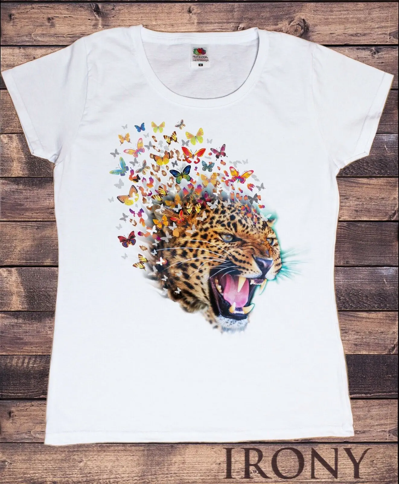 White T-Shirt Leopard Colourful Butterfly Explosion Graphical 2019 Newest Fashion Summer Cool Funny 3D Casual Tee Shirts | Мужская