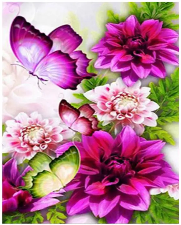 Алмазная вышивка с цветами круглый набор сделай сам изображением животных