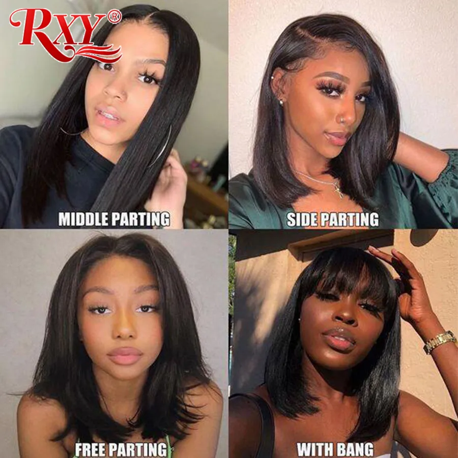 

U Part Human Hair Bob Wigs 180% Density RXY Brazilian Wig Straight Remy U Part Wig Human Hair For Black Women 8-14 Inch Wig