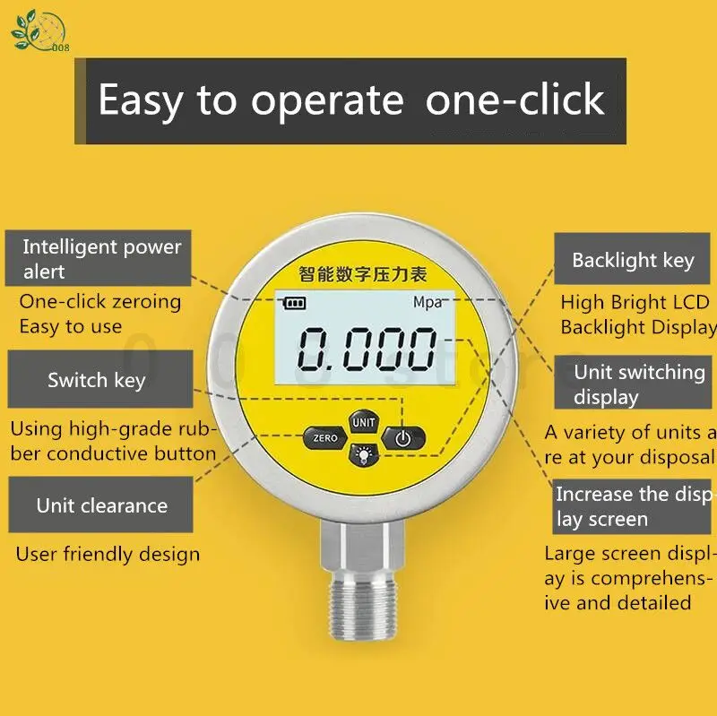 High Quality Battery Powered Metal Case Digital Pressure Gauge Manometer 3 Units HC-YS800 | Инструменты
