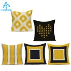 Желтая Геометрическая полоса Мандала декоративные подушки Чехол для дивана украшение для дома гостиной Capa De Almofadas