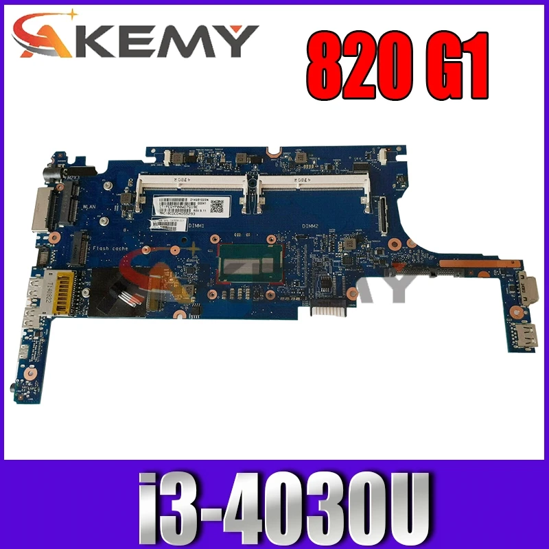 

AKemy Laptop motherboard For HP EliteBook 820 G1 I3-4030U Mainboard 778828-001 778828-601 6050A2630701-MB-A01 SR1EN