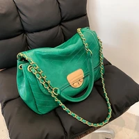 high quality designer luxury women leather handbags green chains crossbody bags brand shoulder bag female sac flap messenger bag