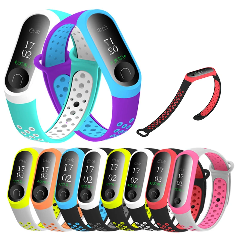 10 видов стилей ремешок на запястье для Xiaomi mi Band 3 двойной цвет ТПУ часы замена для mi band 3 ремешок аксессуары для смарт-браслета