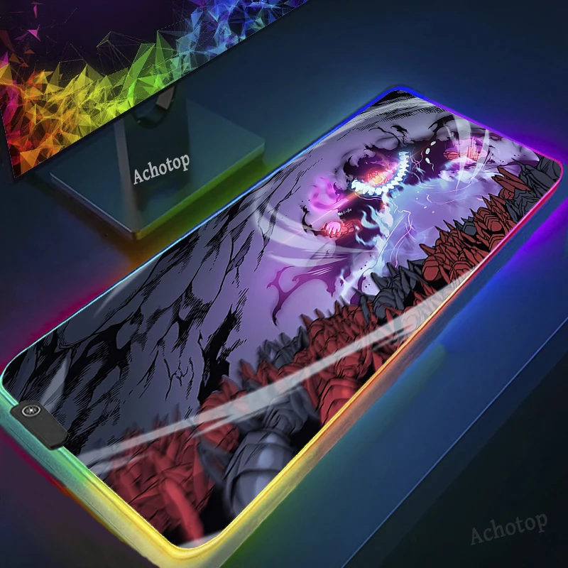 

Solo leveling Mouse pad RGB Anime tapis de souris 90X40cm large gaming Accessories Mouse pad Extension Gaming Keyboard Mouse mat