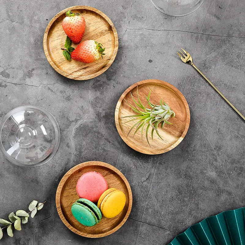 1 шт. тарелка из дерева акации блюда для фруктов и салата искусственная
