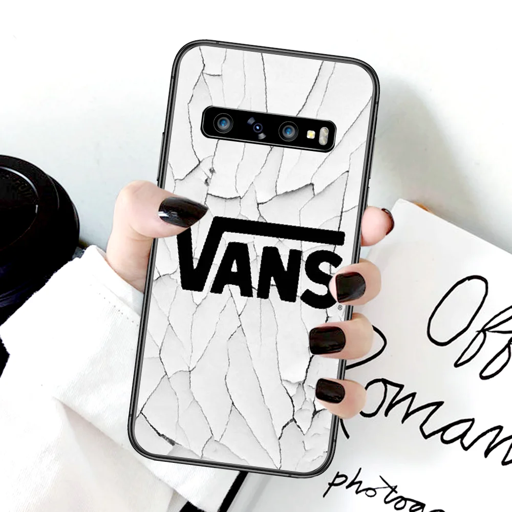 

Luxury Vans Fashion Brand Phone Case For Samsung Galaxy Note S 8 9 10 20 Plus E Lite Uitra black Cell Painting Shell Luxury Etui