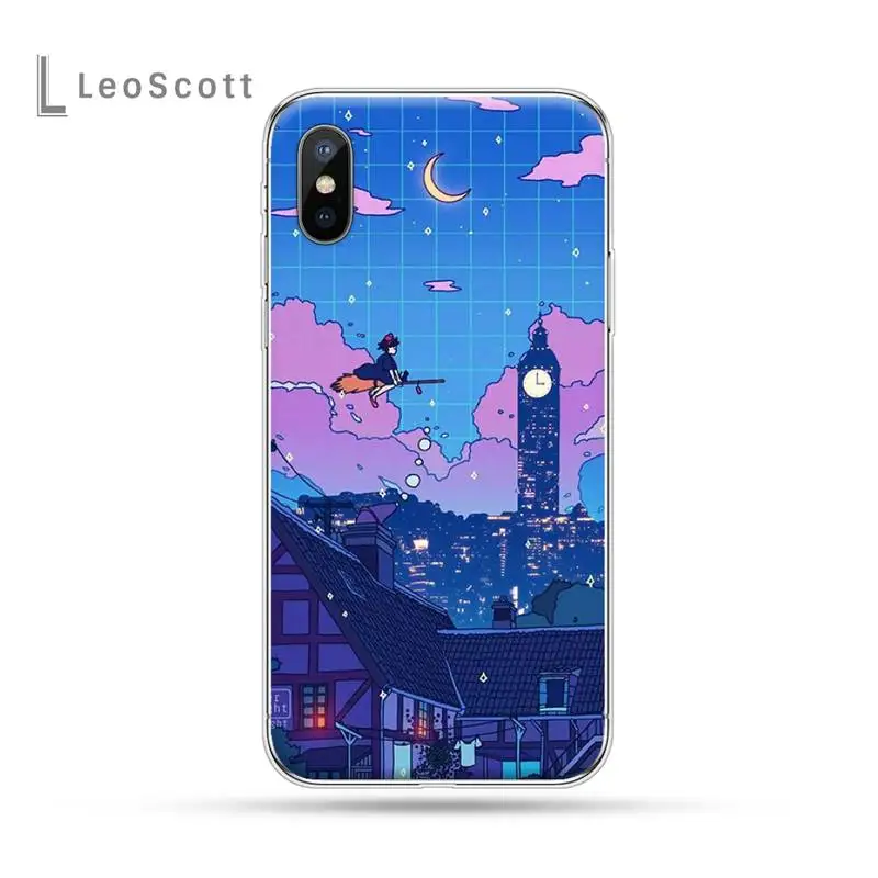 

Vaporwave Glitch Anime purple art deisgn pattern Phone Case For iphone 12 5 5s 5c se 6 6s 7 8 plus x xs xr 11 pro max