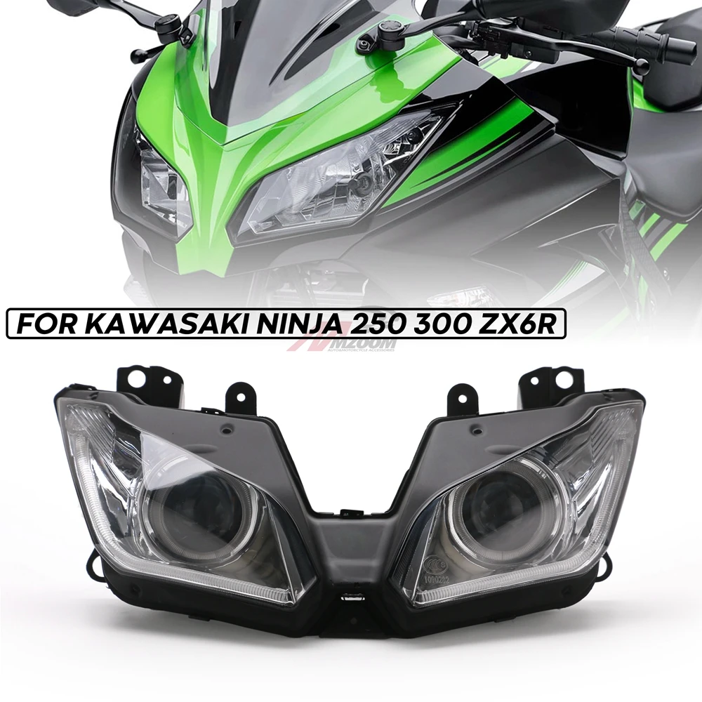 Ангельские глазки для Kawasaki NINJA 250 300 ZX6R ZX 6R NINJA250 NINJA300 HID проектор мотоциклетная фара