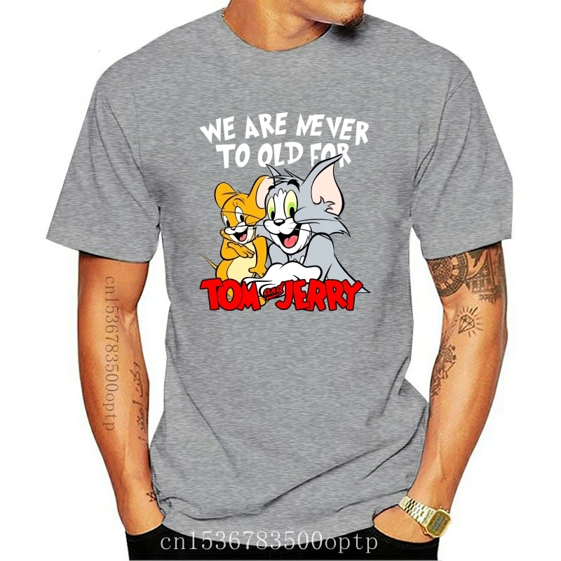 

Новинка «мы никогда не стареем», футболка с изображением кота и мыши, рубашка для влюбленных Тома, футболка для влюбленных Джерри (1)