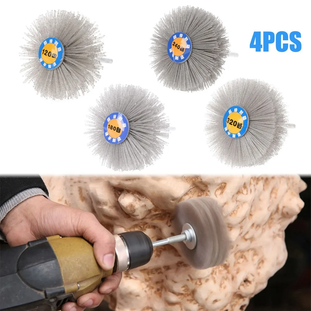 

Head Abrasive Brush Metal Handle Nylon Polishing Wheel Wire 4pcs Abrasive