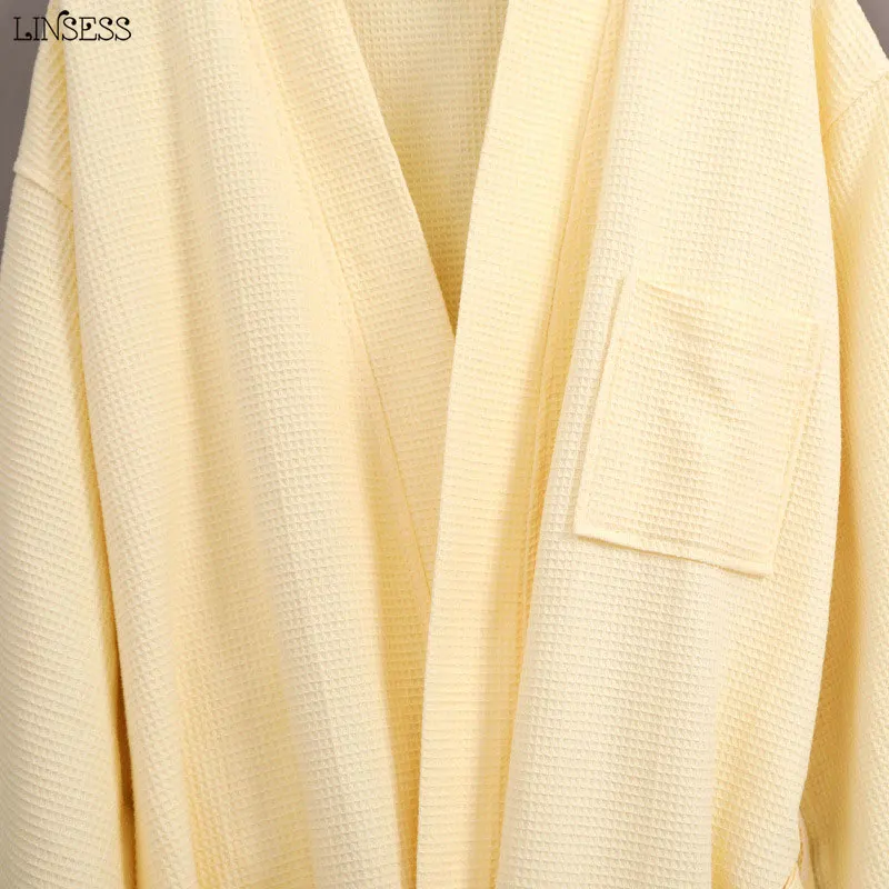 Unisex Personalized Men's Cotton Waffled Bathrobe Valentines Day Gift Bride Groom Robes Groomsmen Custom Robe-Waffled LONG Woman