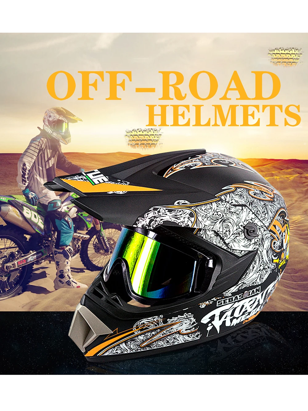 Профессиональный Гоночный Кроссовый шлем hors route Casque Moto Capacete Moto Casco внедорожный мультяшный детский мотоциклетный шлем