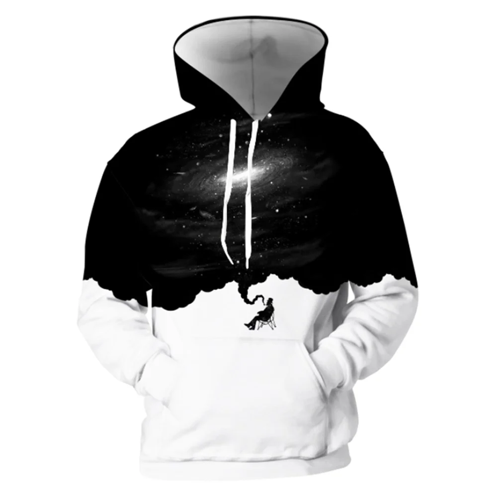 

Cloudstyle Hooded Sweatshirts Men 3D Men Smoking Galaxy Harajuku Men's Hoodies Long-Sleeve Polyester Streetwear Oversized Hoodie