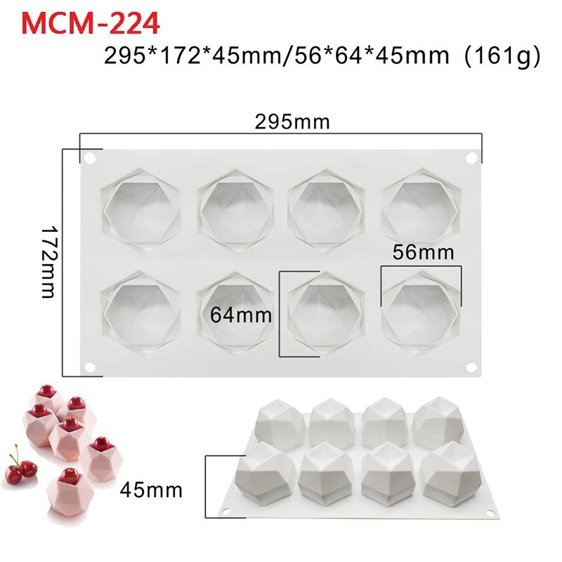 

1 Pcs 8/15 Cavity Love Heart Polygonal Silicone Cake Mold Dessert Mousse Pastry Tray Cake Decorating Sweety Baking Tools