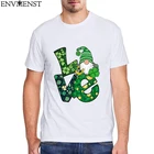 Футболка с изображением гномов на день любви, Патрика, четырехлистного клевера, клевера, Дня святого трюка, для мужчин и женщин, милая семейная Праздничная футболка, мужская, женская, мужская, хлопковая футболка