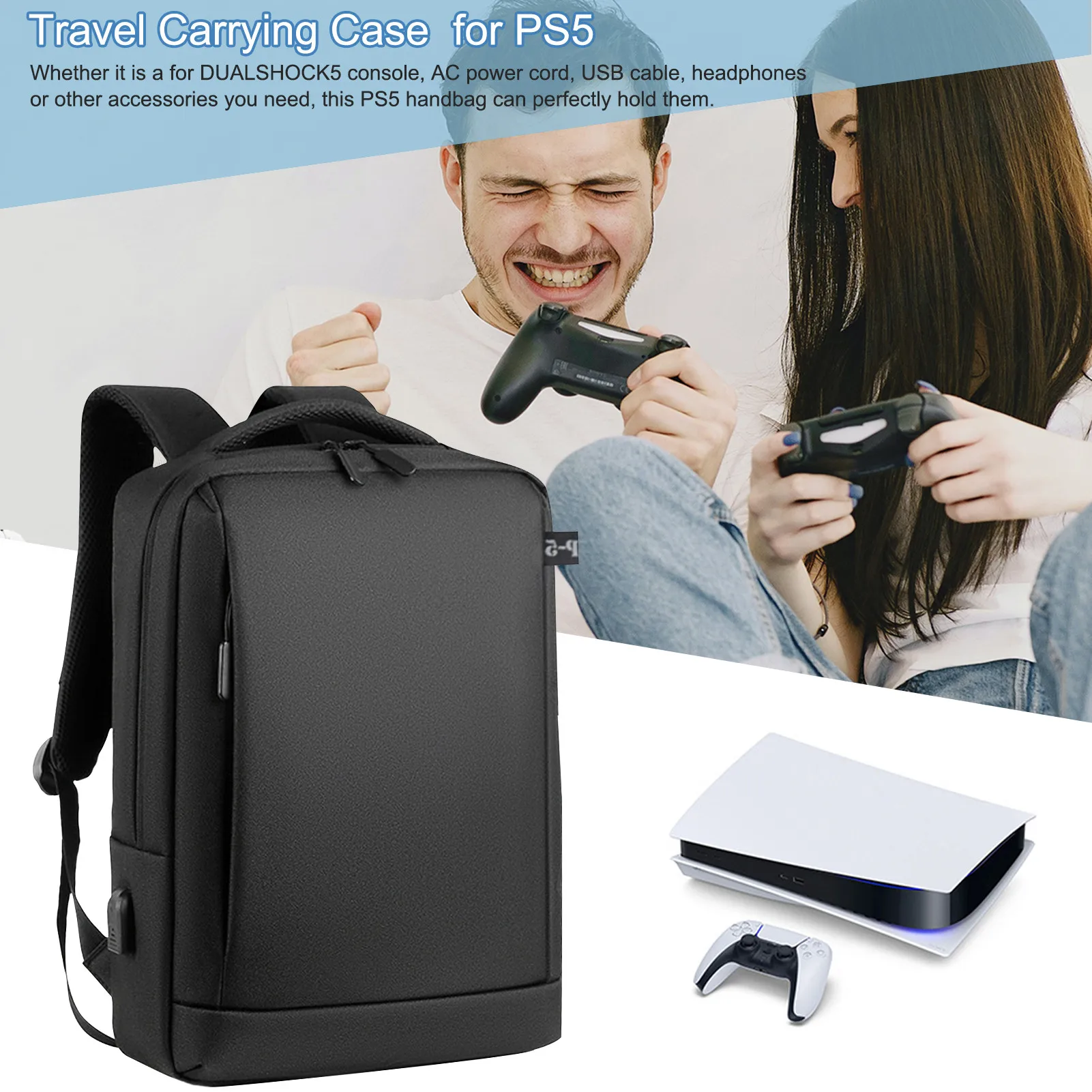 

Travel Carrying Case Portable Storage Bag Package Backpack For PS5 Video Game Consoles Games Accessories Drop Shipping