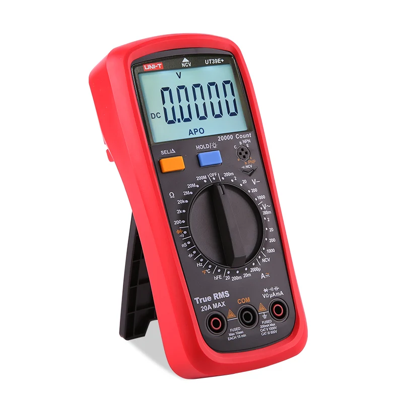 Ручной цифровой мультиметр UNI T UT39E + AC/DC 20A 1000V Автоматический диапазон истинное