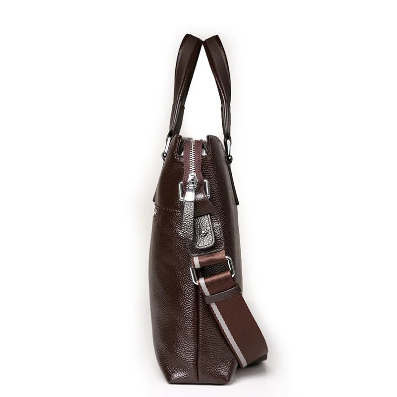 P.kuone fashion luxury brand men bag genuine leather handbag shoulder bags business men messenger bag laptop bag