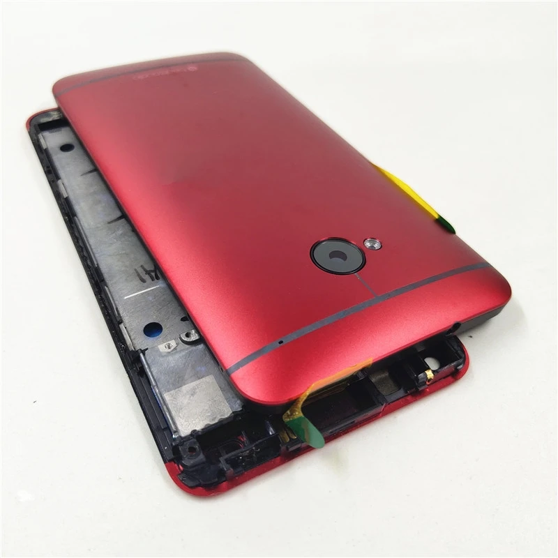 

Original LCD Front Frame Battery Door Back Cover For HTC One M7 801e 801n 801s Power Volume Buttons+Camera Lens For M7 Housing