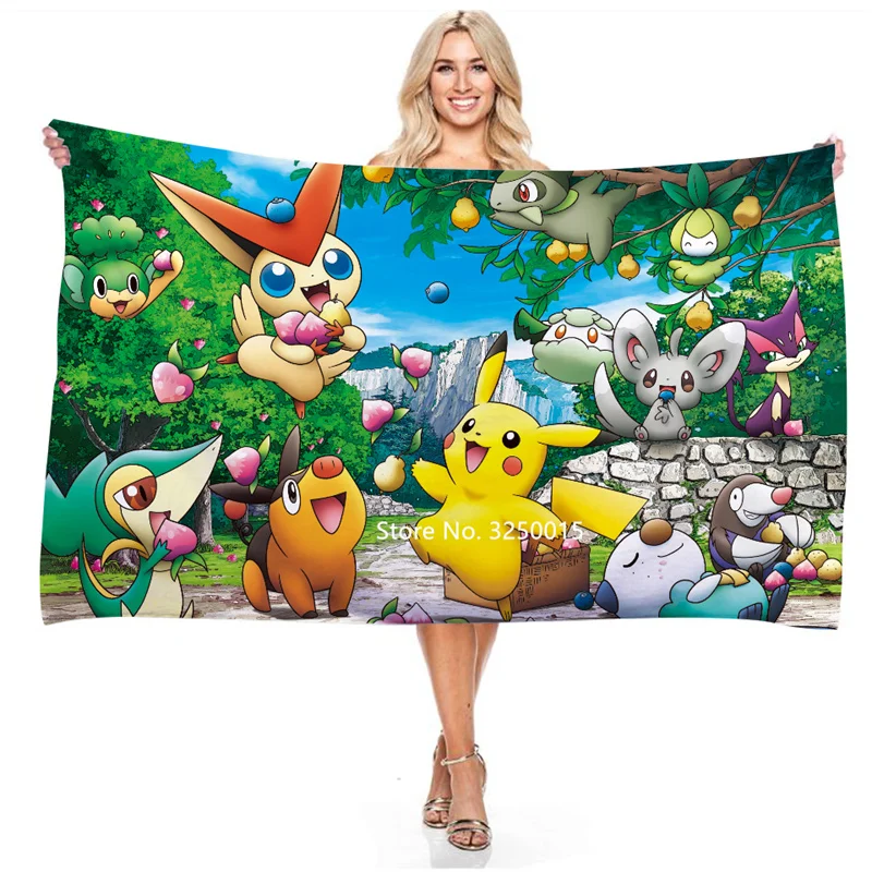 Желтое быстросохнущее пляжное полотенце из микрофибры с 3D-принтом для девочек |