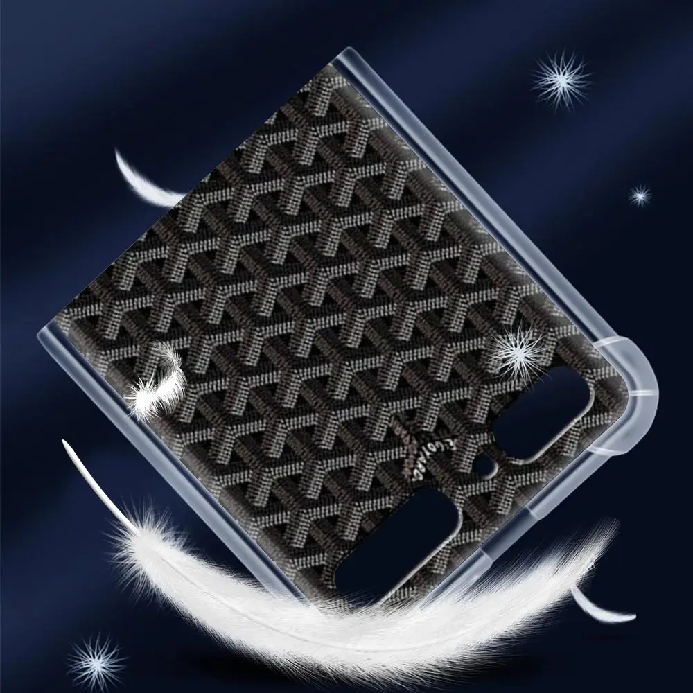 

Trend Hoesjes Goyard Design Luxury Airbag Shockproof Cover Phone Case For Samsung Galaxy Z Flip 5G Z Flip Soft Coque Capa Shell