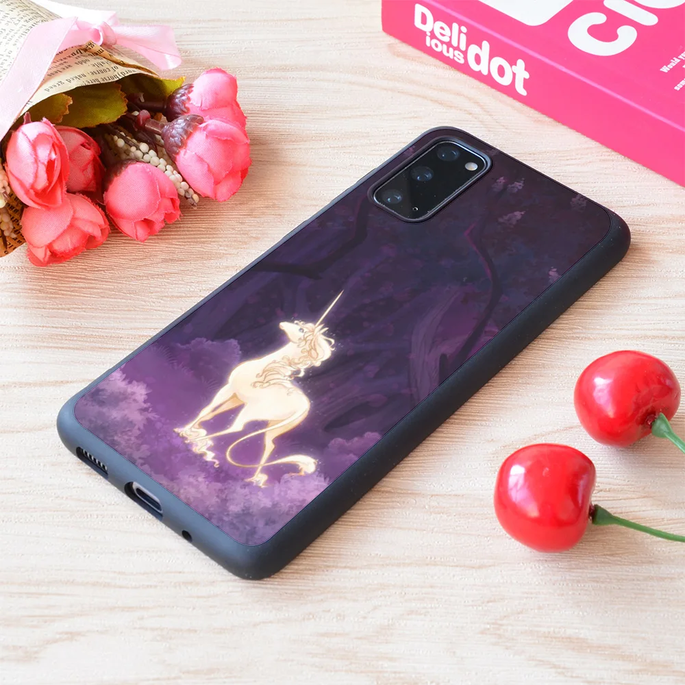 

For Samsung Galaxy Unicorn In A Lilac Wood Print Soft Matt Phone Case