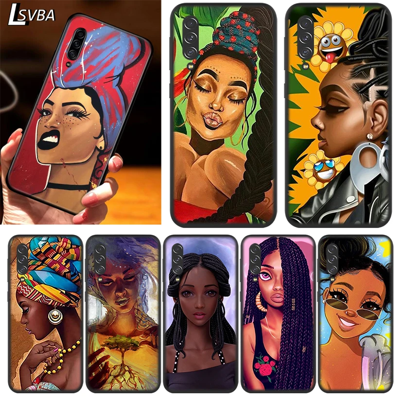 

African Girl Art for Samsung Galaxy A90 5G A80 A70S A70 A60 A50 A50S A40 A30S A20S A20E A20 A2 Core A10 Phone Case