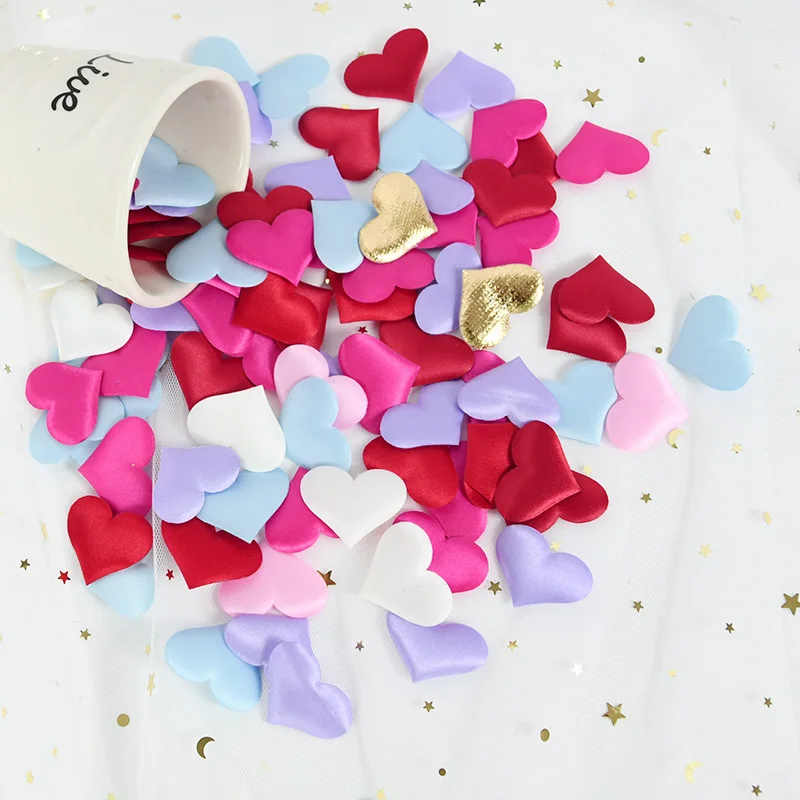 

100pcs 3.5cm Love Petals Wedding Decoration Confetti Throwing Petal Simulation Love Heart Shaped Petal Birthday Valentine Supply