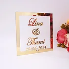 Индивидуальное свадебное название для пары, Дат акриловая рамка для зеркала, приглашаем гостей, подпись на годовщину, праздничный декор, полезная пластина с ногтями