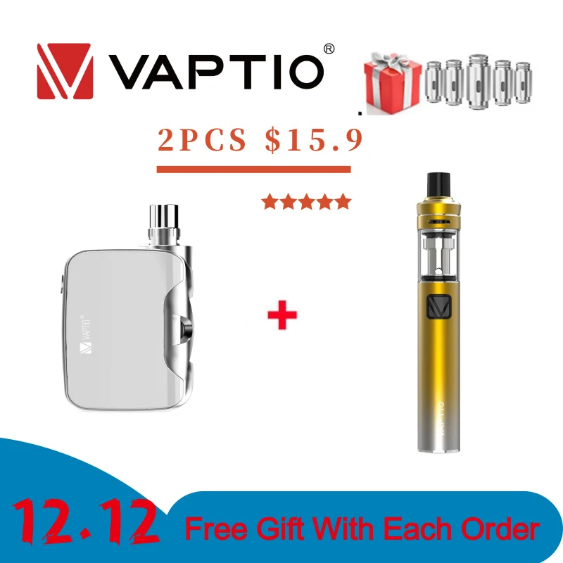Электронная сигарета Vaptio Vape kit Fusion 1500mah 50W& Palo Kit все-в-одном испаритель батарейный мод для электронных сигарет 0.25ohm