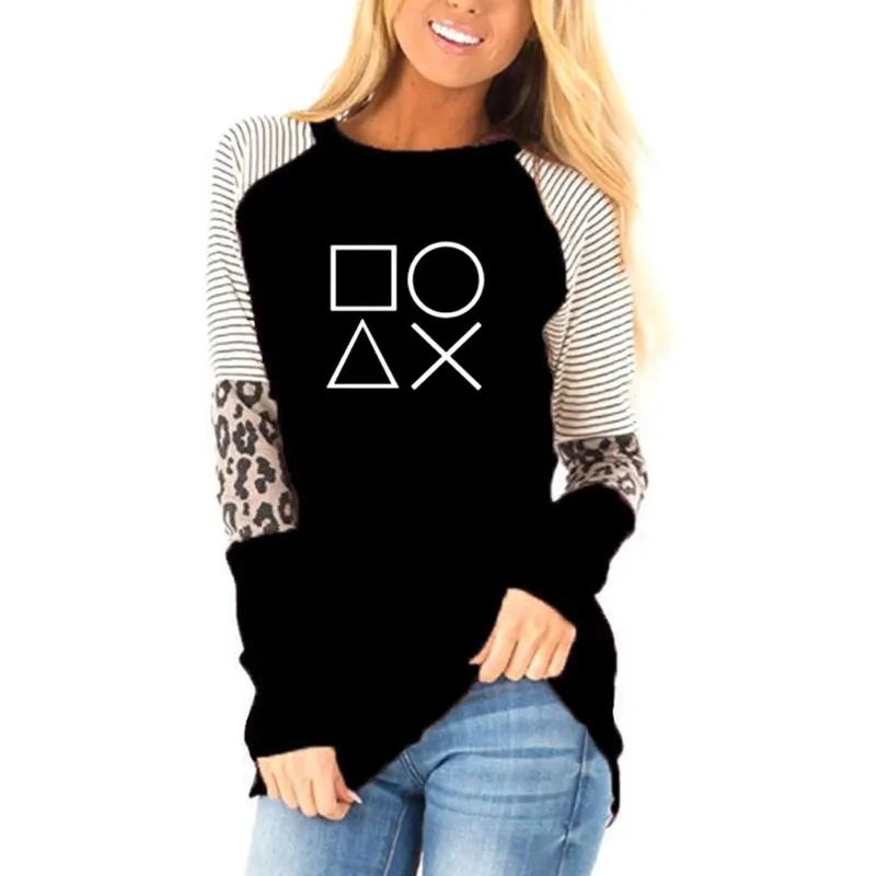 Новая креативная игровая футболка из хлопка для Playstation Controller женские