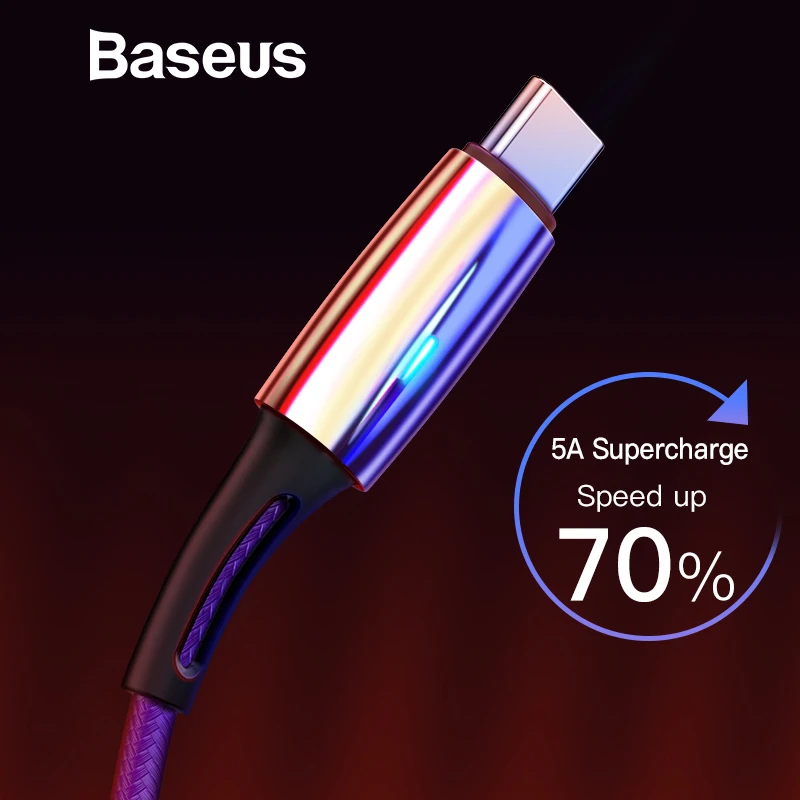 Baseus Quick Charge 3,0 5A Тип usb C кабель для huawei P20 Lite рro 2A зарядка через usb кабель для samsung Galaxy S10 S9 Xiaomi Mi 9