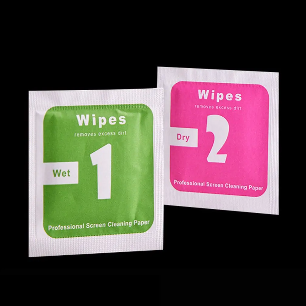 Сухие влажные салфетки для защиты экрана из закаленного стекла аксессуары спирт