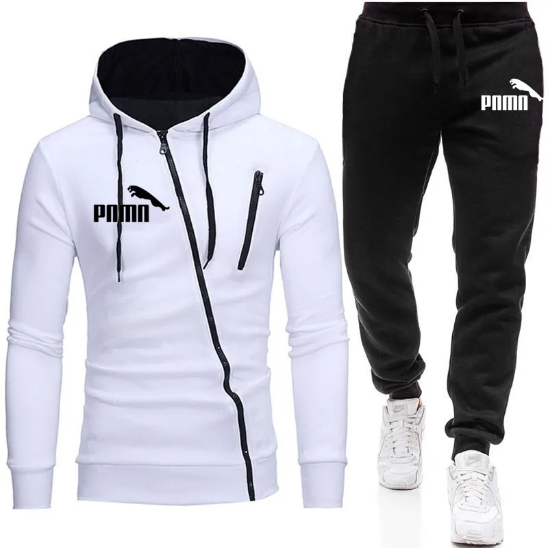

New Men's Clothing Men Sets Printing Hoodie Set Fleece Zipper Sweatshirt Casual Sport Sweatpants Mens Tracksuits 2021